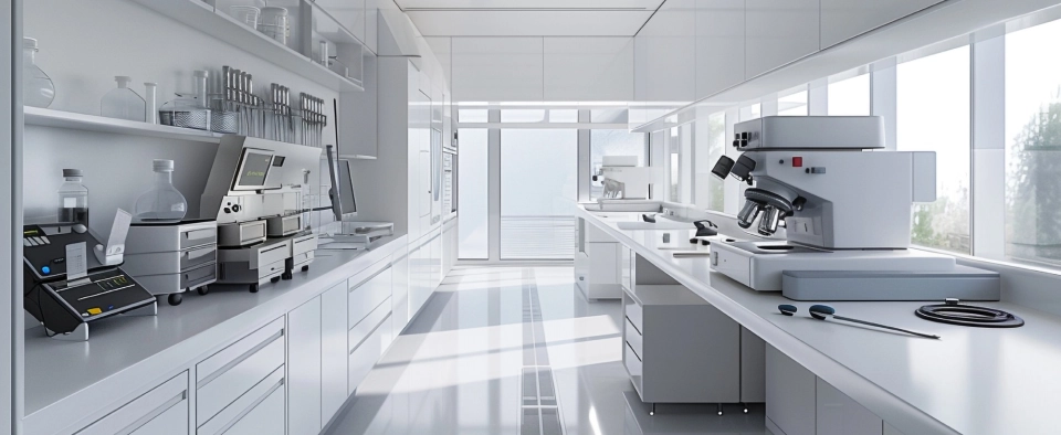 sala blanca con material de laboratorio